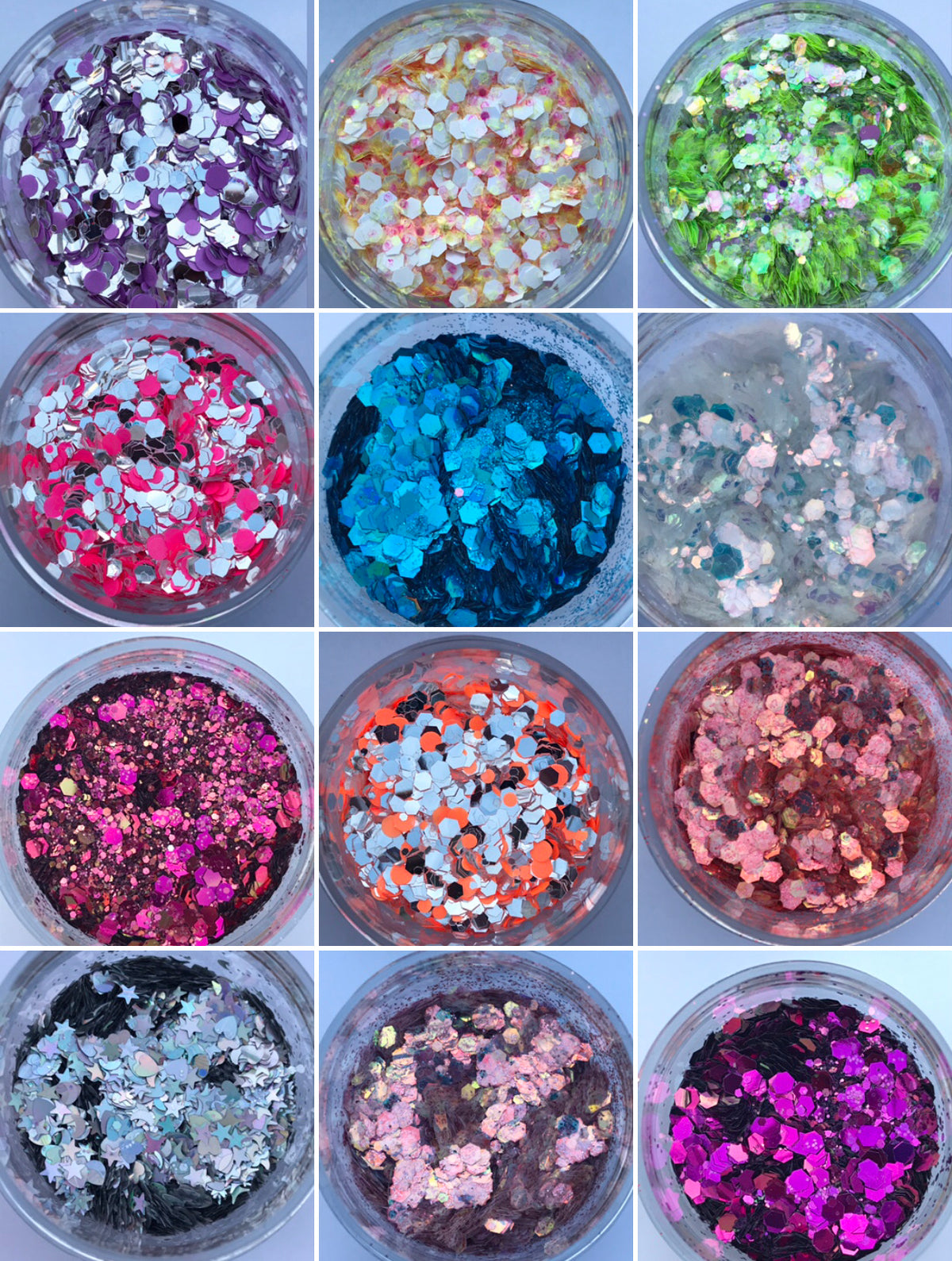 Full Pre Mixed Glitter Acrylic Collection 1oz x 12 pots