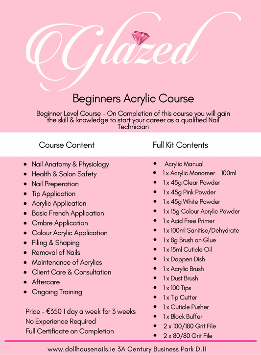 Glazed Beginner Acrylic Nail Technician Course