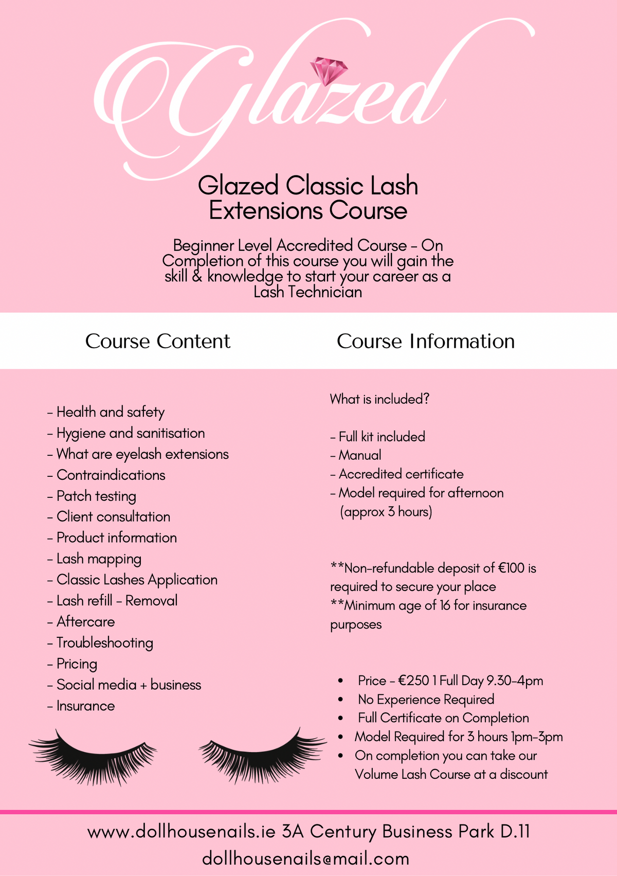 Glazed Beginner Classic Lash Technician Course