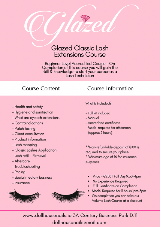 Glazed Beginner Classic Lash Technician Course