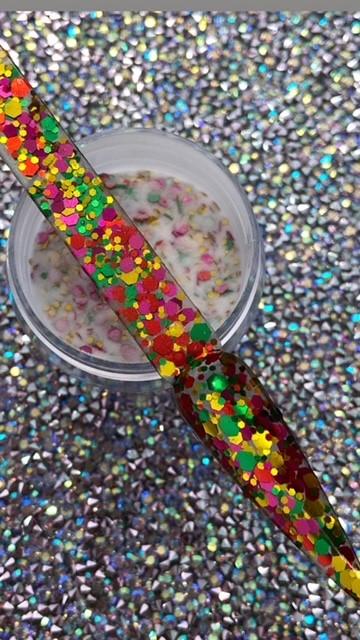 Glazed Pre-Mixed Glitter Acrylic – Mardi Gras