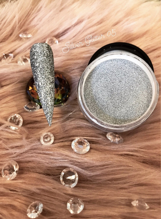 Glazed Acrylic Powder – Silver Glitter No. 05 – 28g