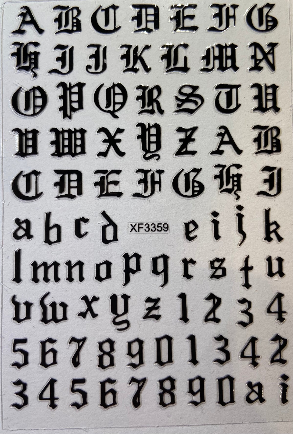 Black Letters Stickers