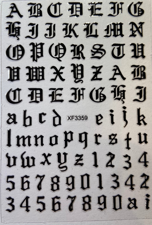 Black Letters Stickers