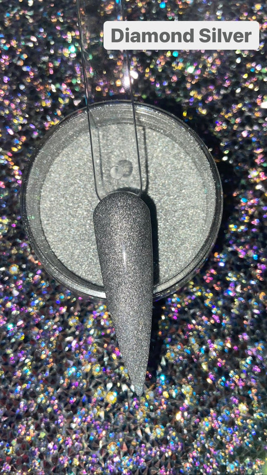 Glazed Acrylic Powder – Diamond Silver – 28g