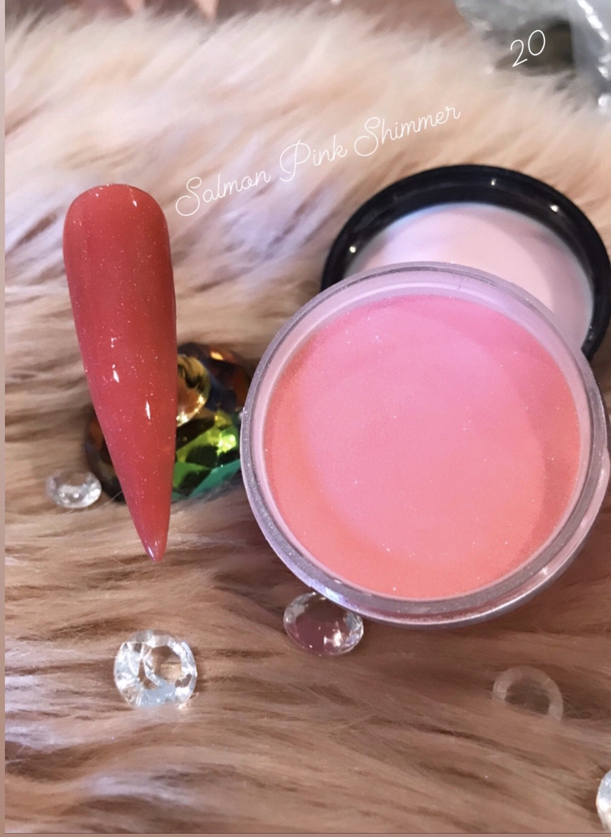 Glazed Acrylic Powder – Salmon Pink Shimmer No. 20 – 28g