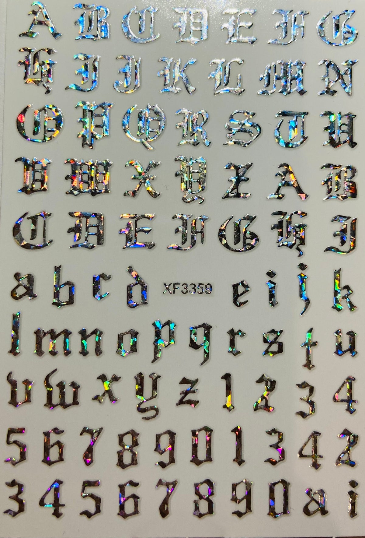 Silver Letters Stickers