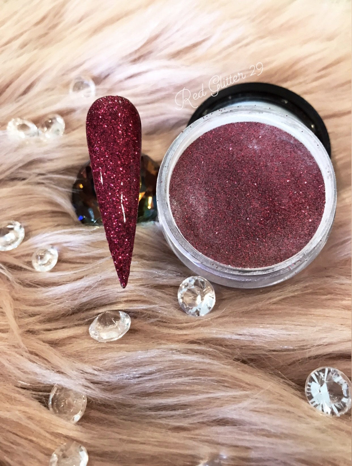 Glazed Acrylic Powder – Red Glitter No. 29 – 28g